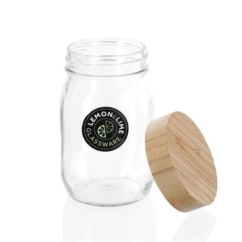 Glass Jar Bamboo Lid 550ml