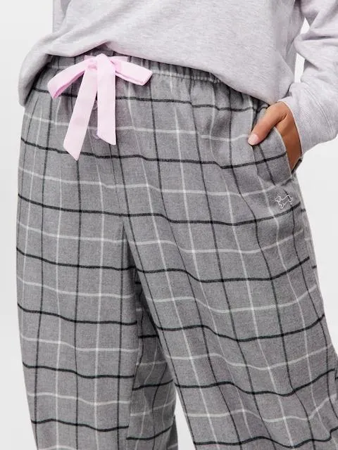P.A. Plus Grey Marle Flannelette Pj Pant
