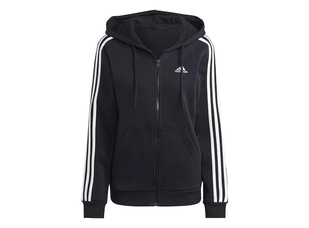 Adidas Essentials 3 Stripes Full-Zip Fleece Hoodie-X