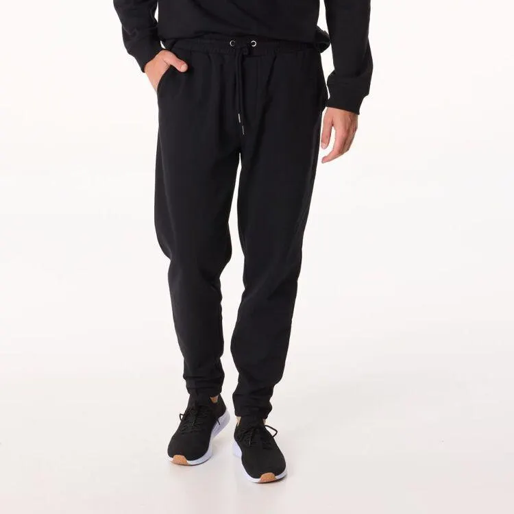 JC Lanyon Essentials Men's Langford Plain Fleece Track Pants Black