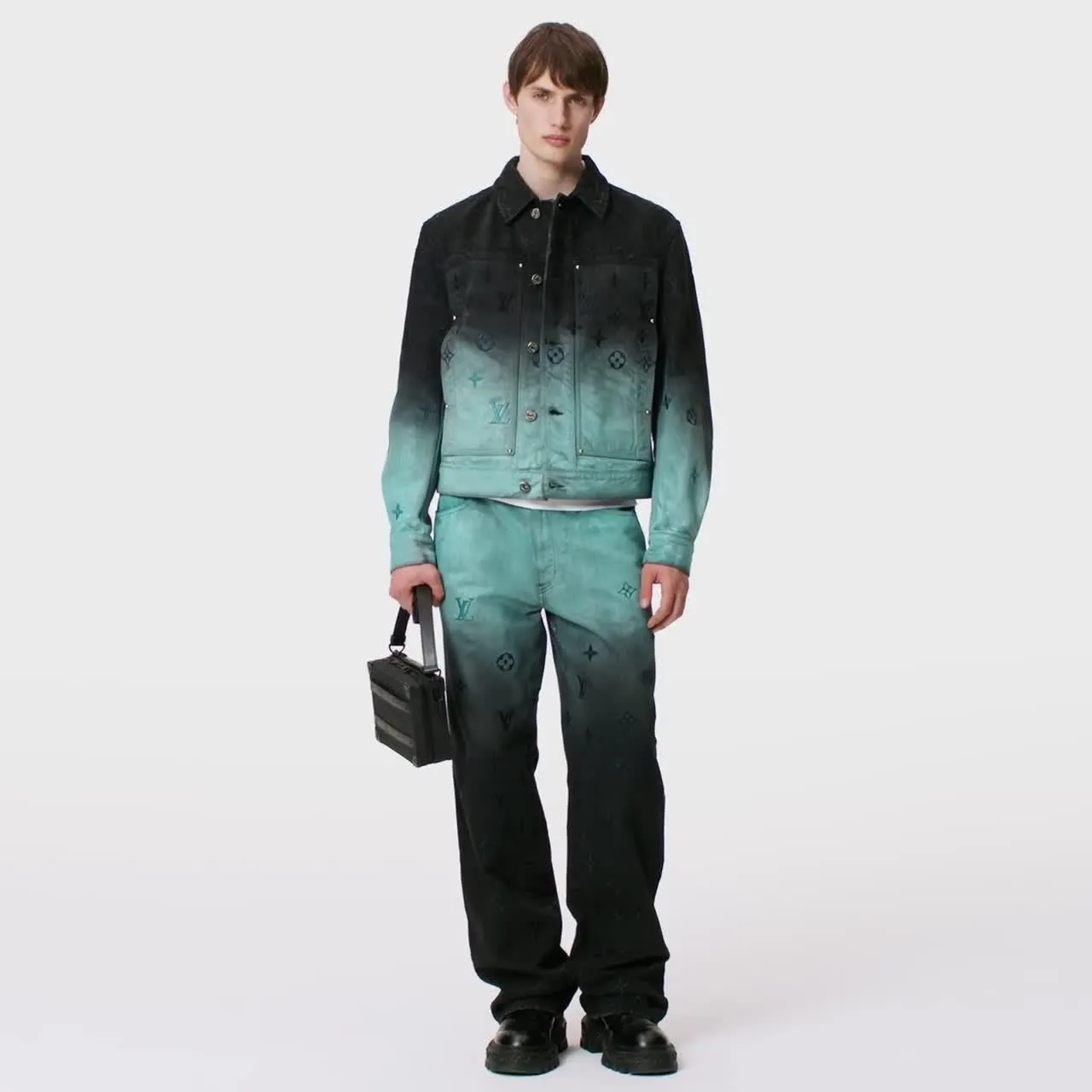 Embroidered Denim Pants