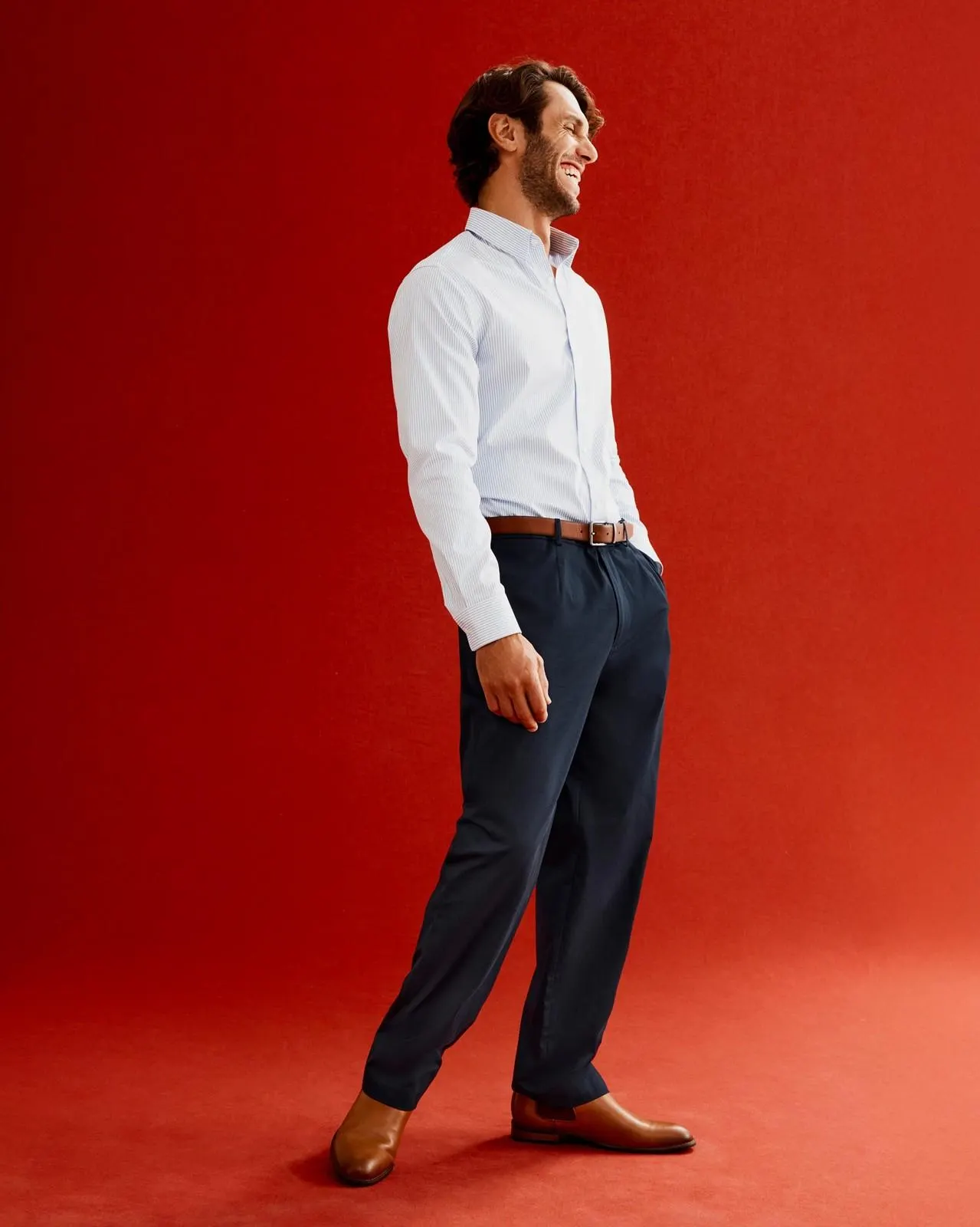 Tailored Chino Pants - Preview - Navy Blue