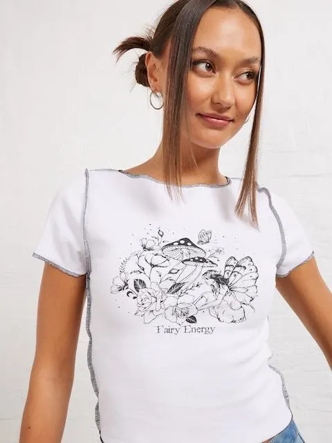 Fairy Exposed Seam Baby Tee