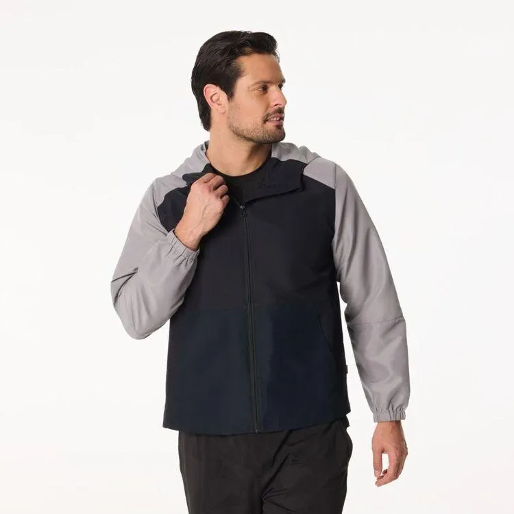 NMA Men's Colour Block Rain Jacket Grey & Black
