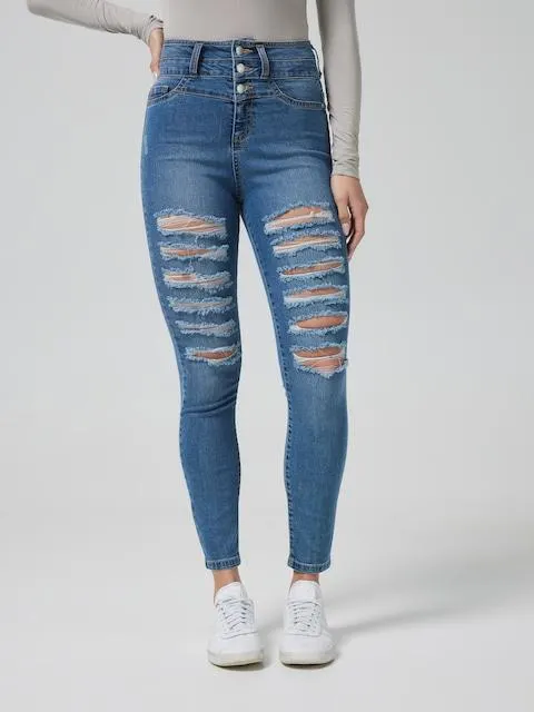 Mia High Rise Skinny Ripped Jean