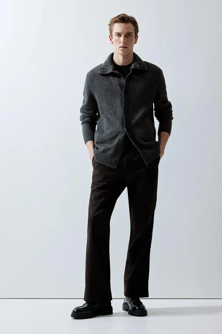 Regular Fit Funnel Collar Cardigan