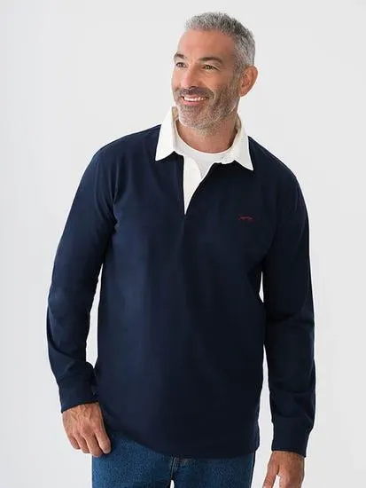 Long Sleeve Cougars Rugby Polo Navy