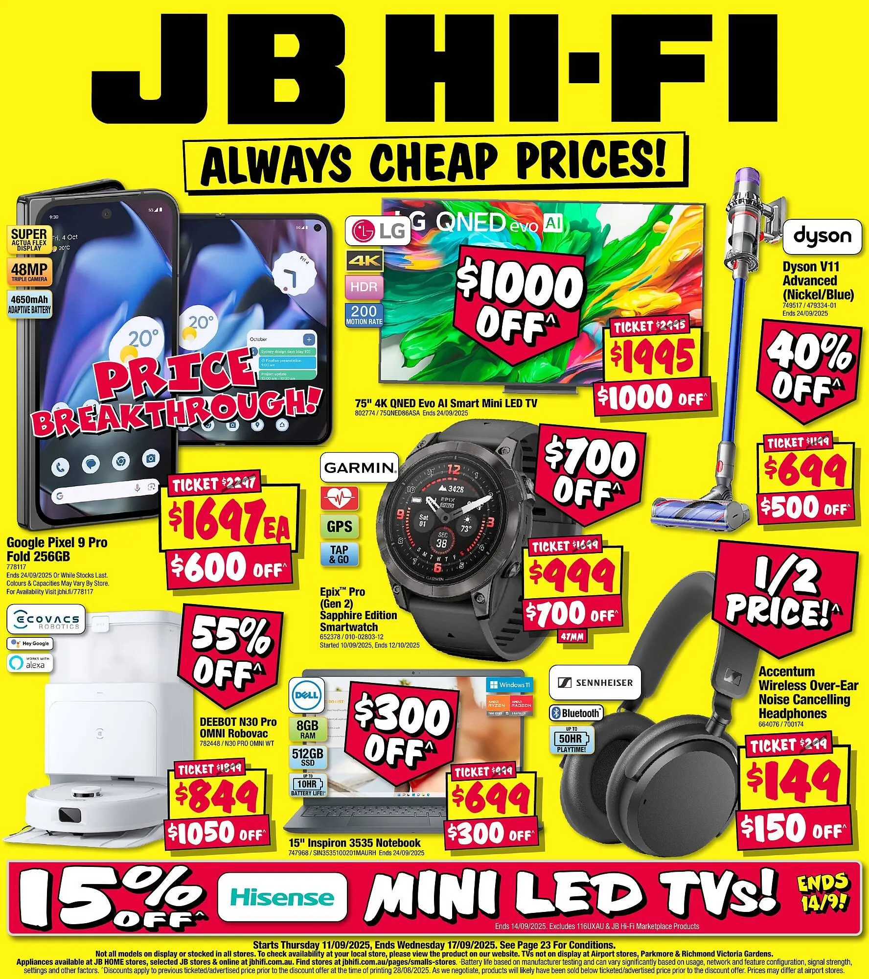 JB Hi-Fi catalogue - Catalogue valid from 11 September to 17 September 2025 - page 1