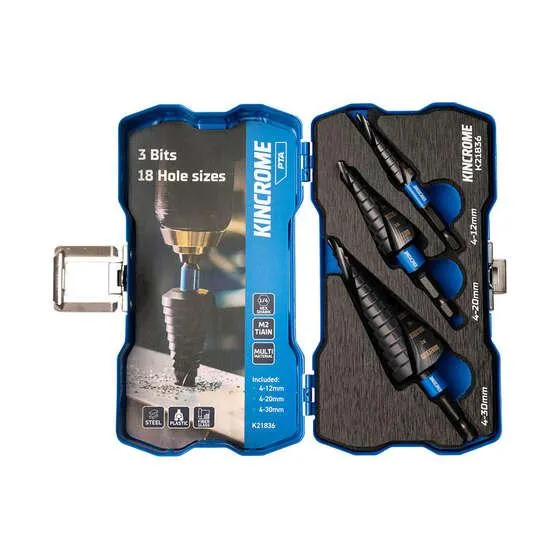 Kincrome 3 Piece Step Drill Set
