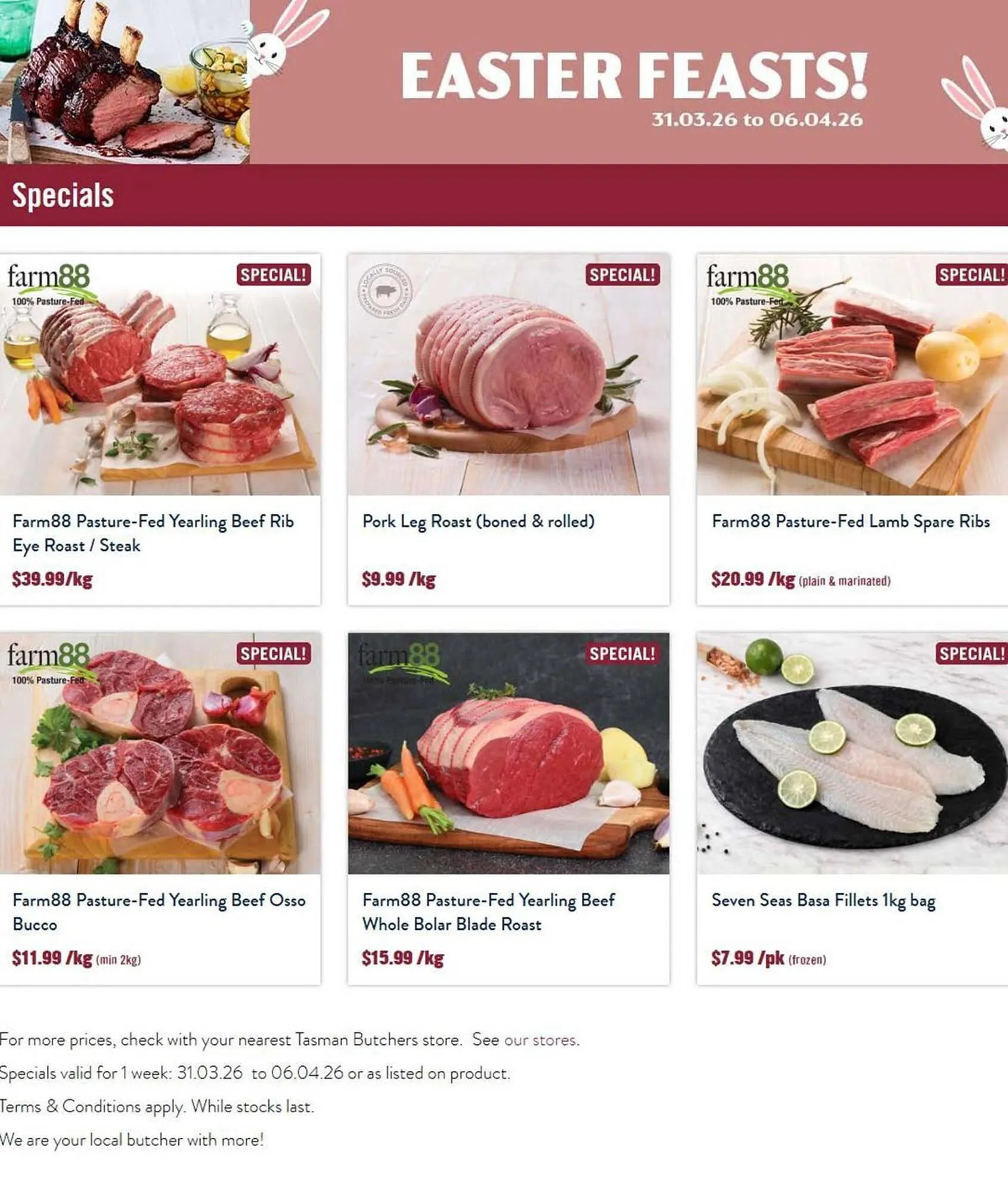 Tasman Butchers catalogue - Catalogue valid from 31 March to 6 April 2026 - page 1