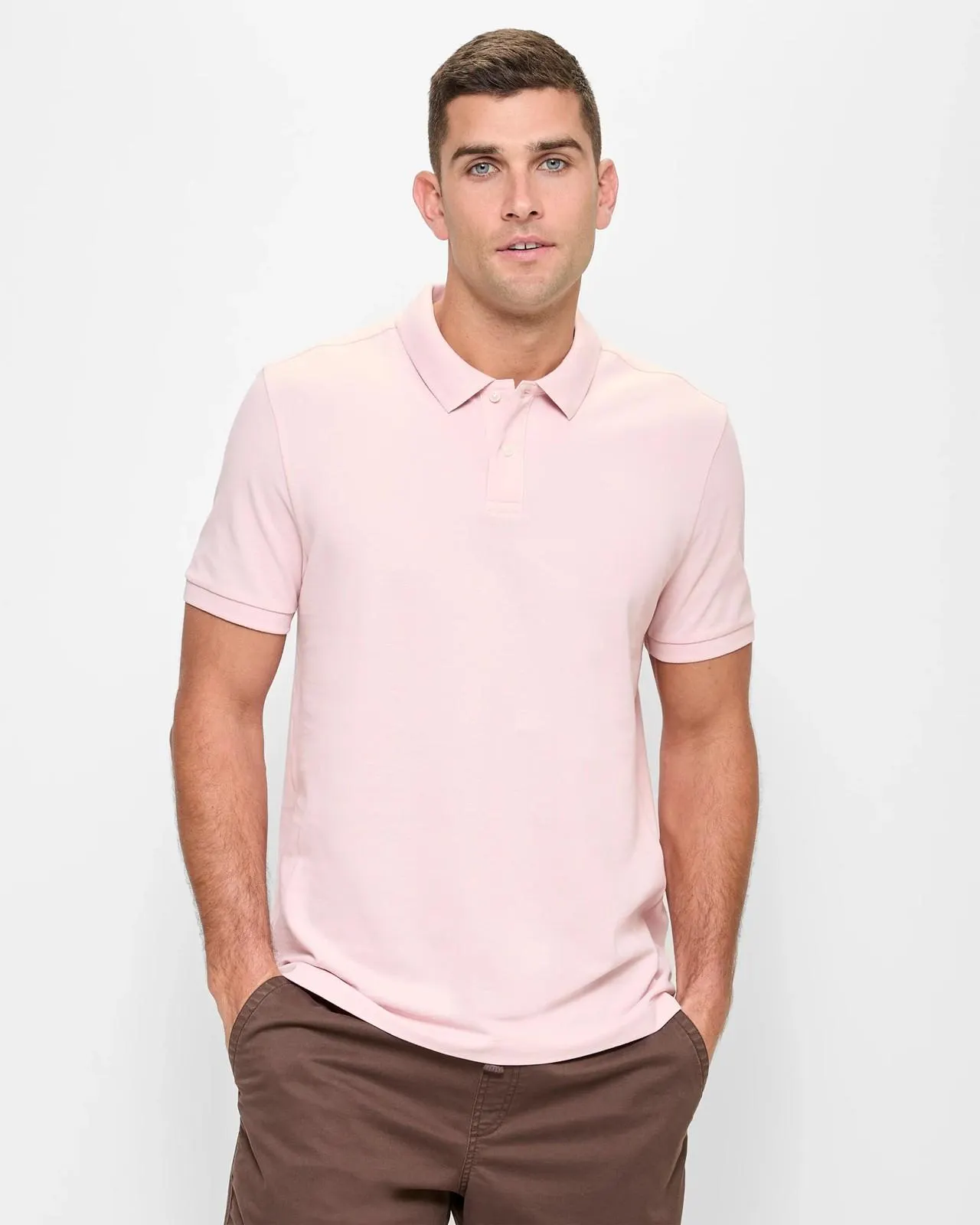 Australian Cotton Pique Polo Shirt - Pink