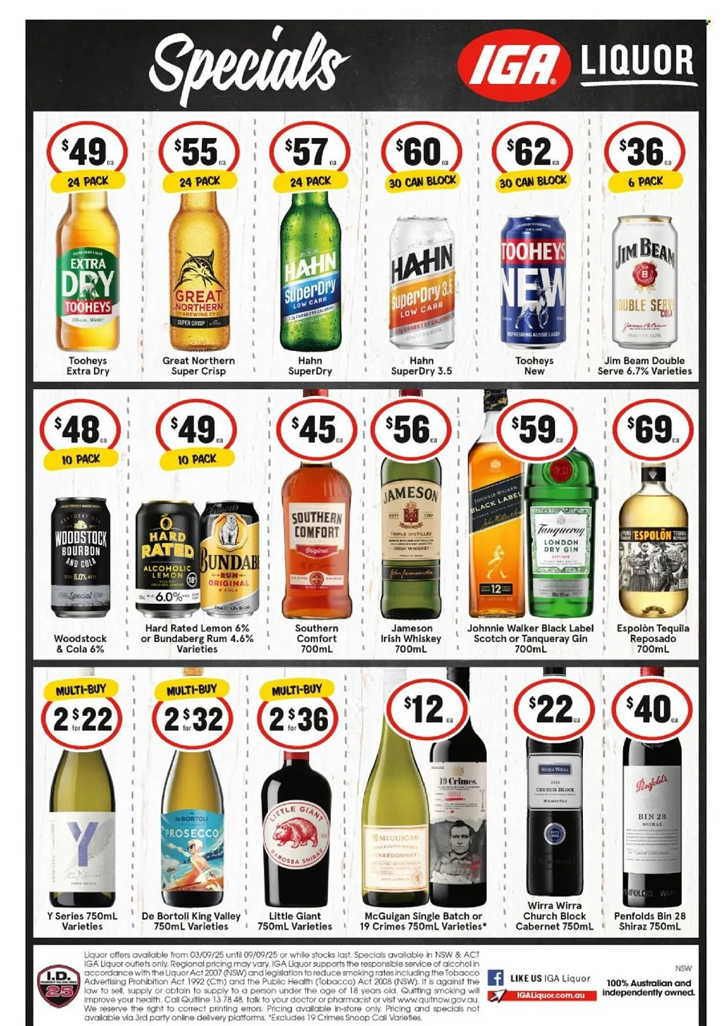IGA Liquor catalogue - Catalogue valid from 3 September to 9 September 2025 - page 1