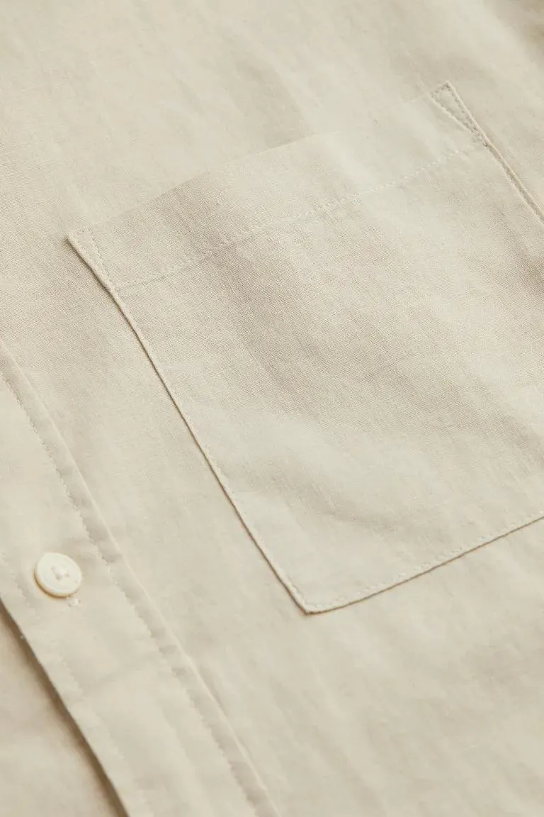 Relaxed Fit Linen Blend Shirt