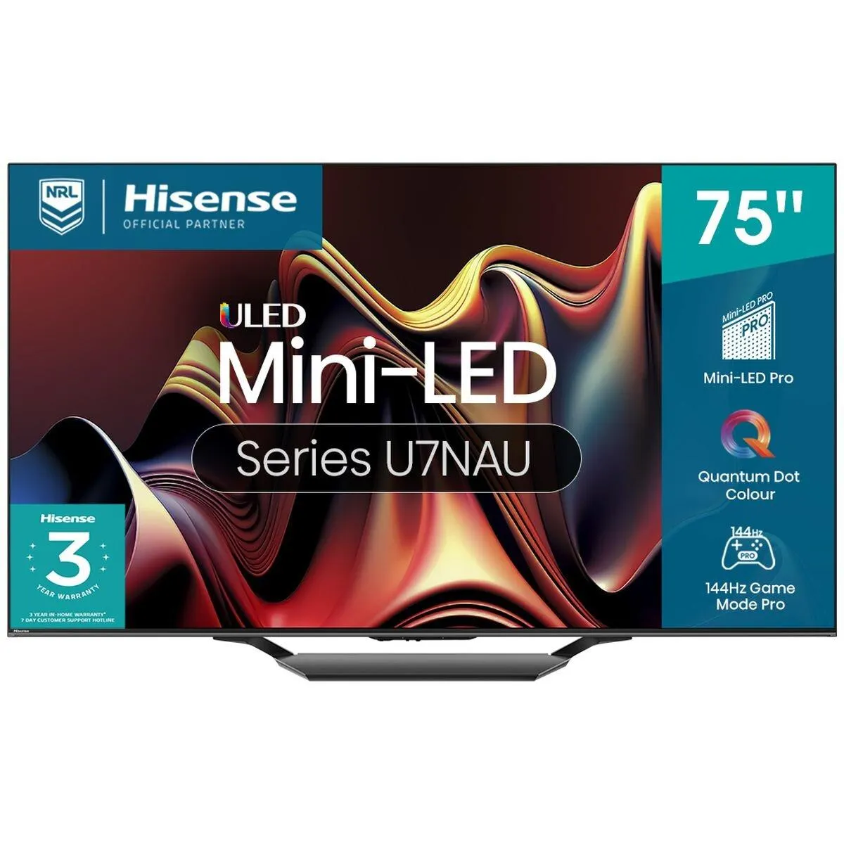 Hisense 75 Inch U7N ULED 4K Mini LED Smart TV 75U7NAU