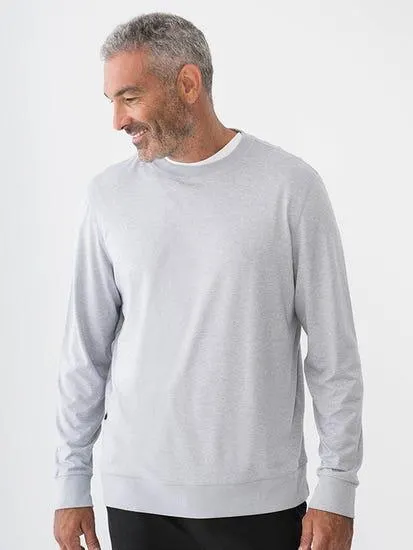 Stretch Crew Neck Long Sleeve Top Grey