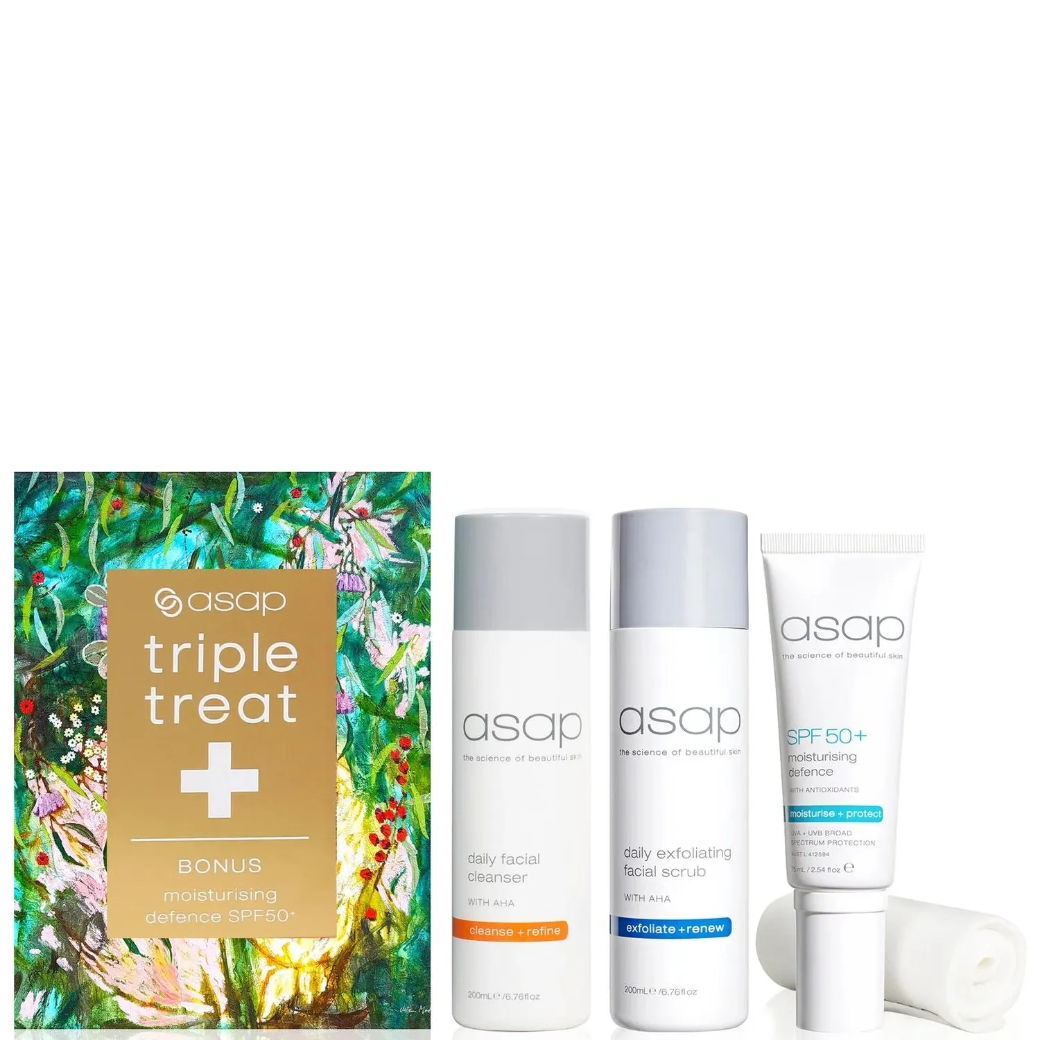 asap Triple Treat+ bonus Moisturising Defence SPF50+ 75ml