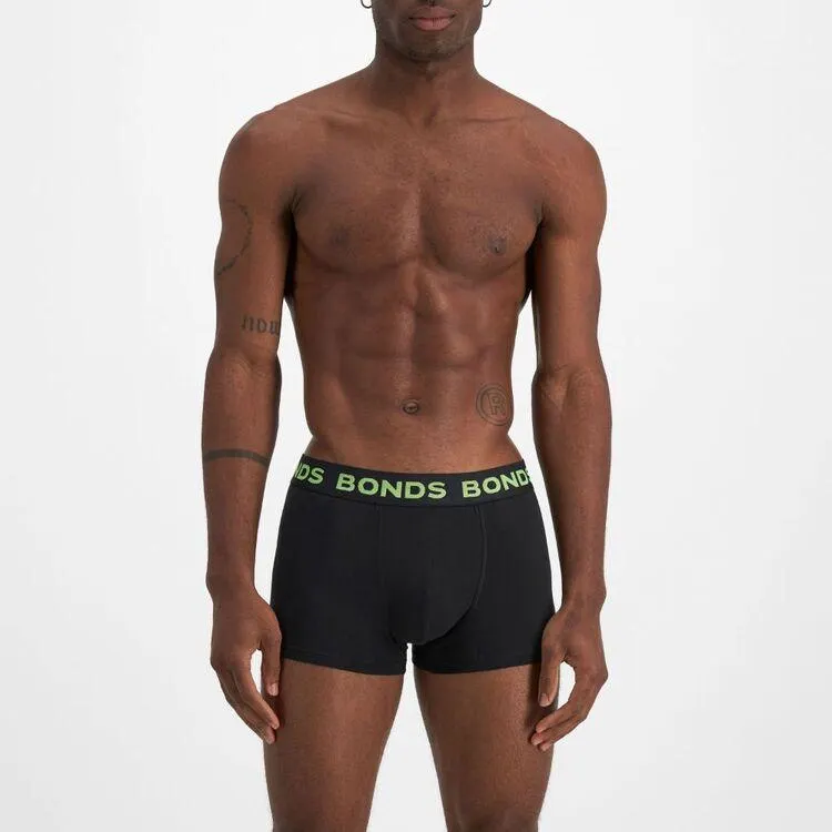 Bonds Men's Core Trunk 3 Pack Black Base Large