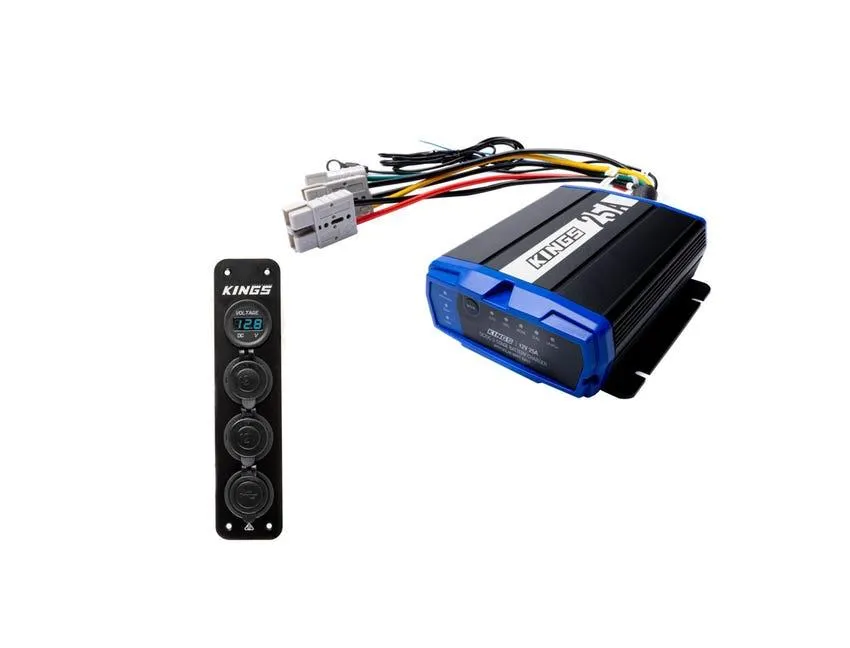 Kings 25A 12V DCDC Charger with 12V Accessory Panel