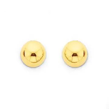 9ct Gold 4mm Dome Stud Earrings