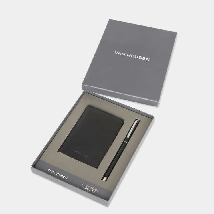Van Heusen Portrait Wallet and Pen Gift Set Black