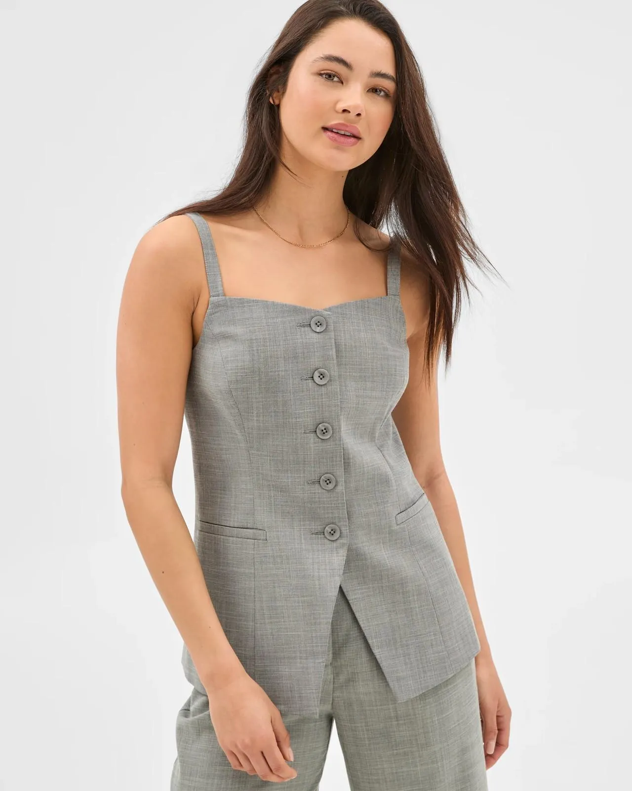 Tailored Vest - Lily Loves - Slate Marle