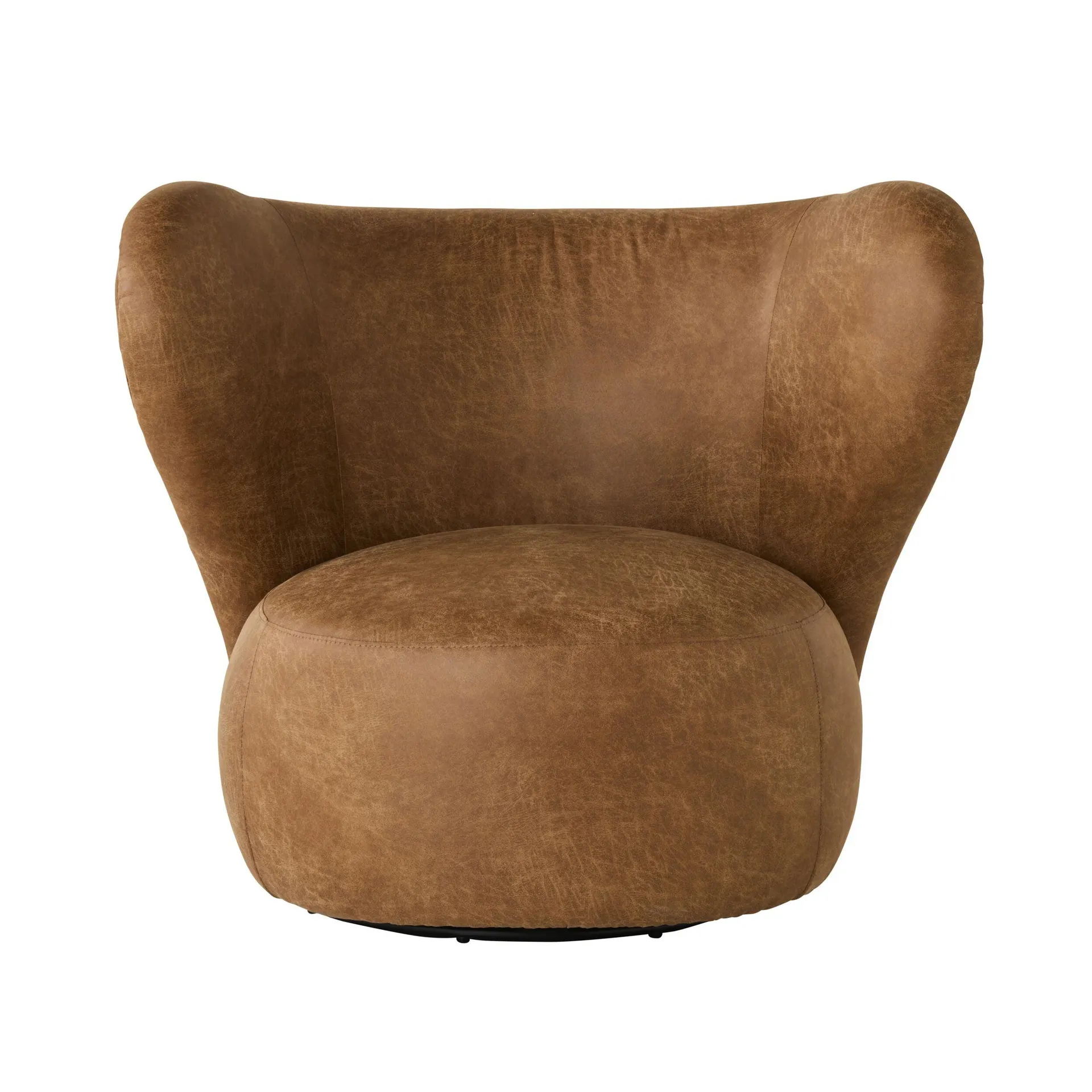 Hana Swivel Faux Leather Armchair Pellini Tan