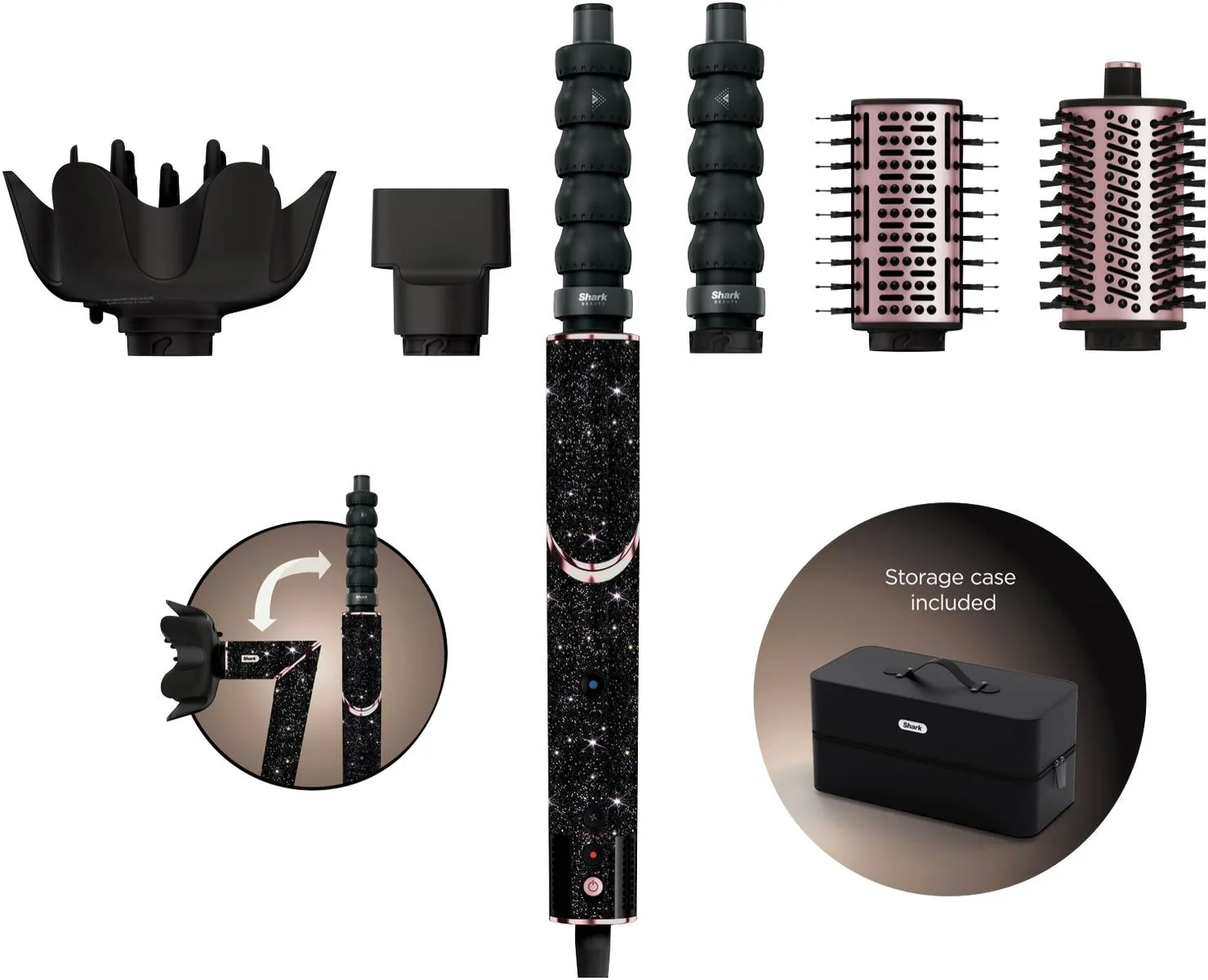 Shark Flex Style Air Styling And Drying System Black Sparkle