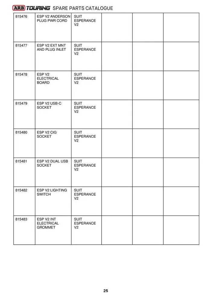 ARB Touring Spare Parts Catalogue - Catalogue valid from 14 March to 31 March 2025 - page 25