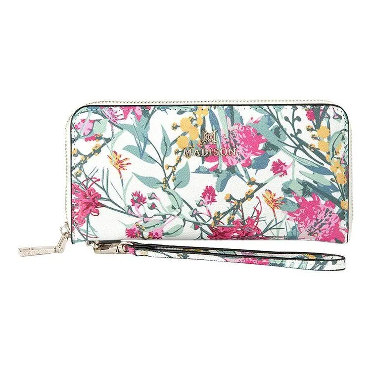 Madison Harlow Clutch Wallet With Wrist Strap Floral
