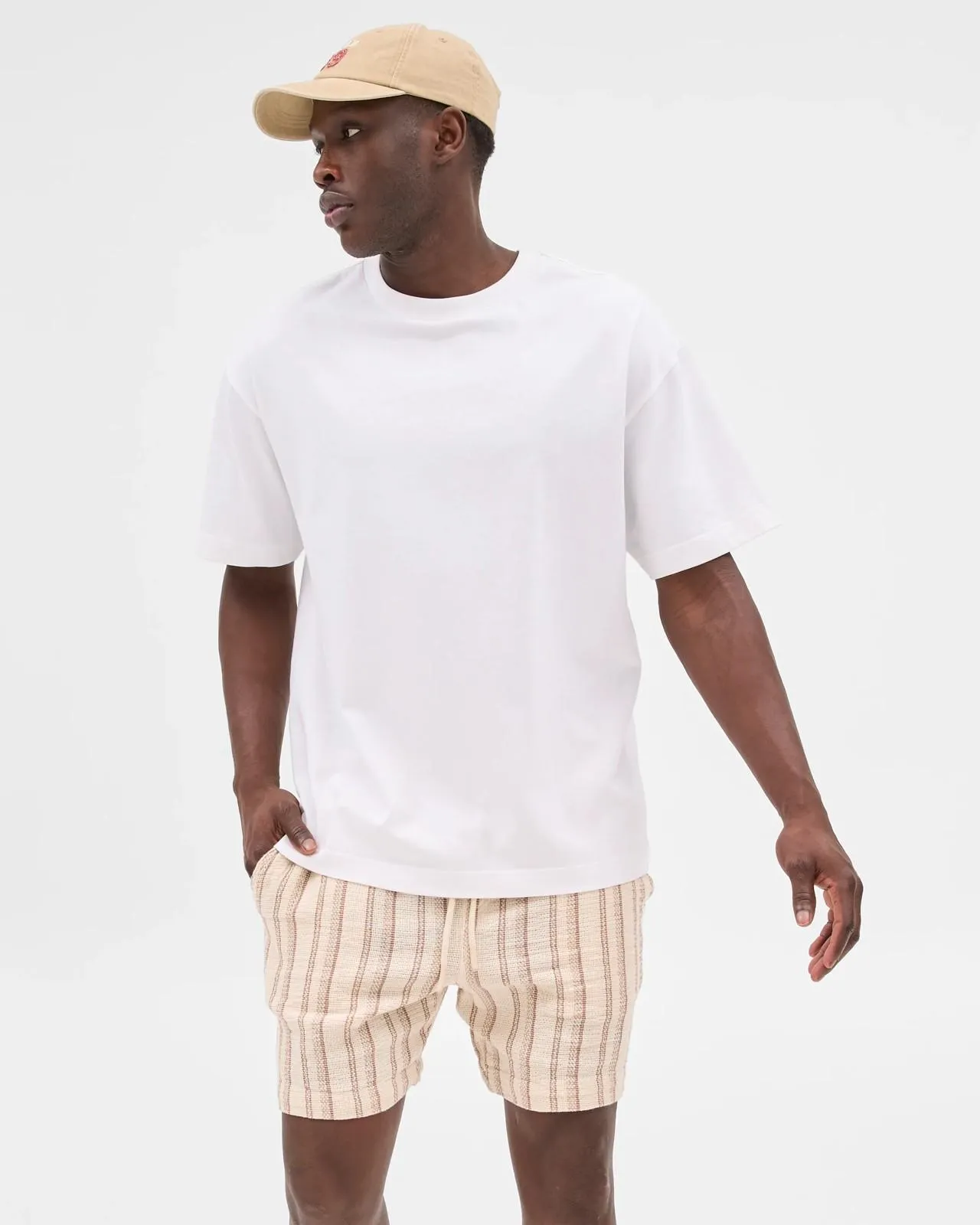 Australian Cotton Stripe Shorts - Commons - Neutral
