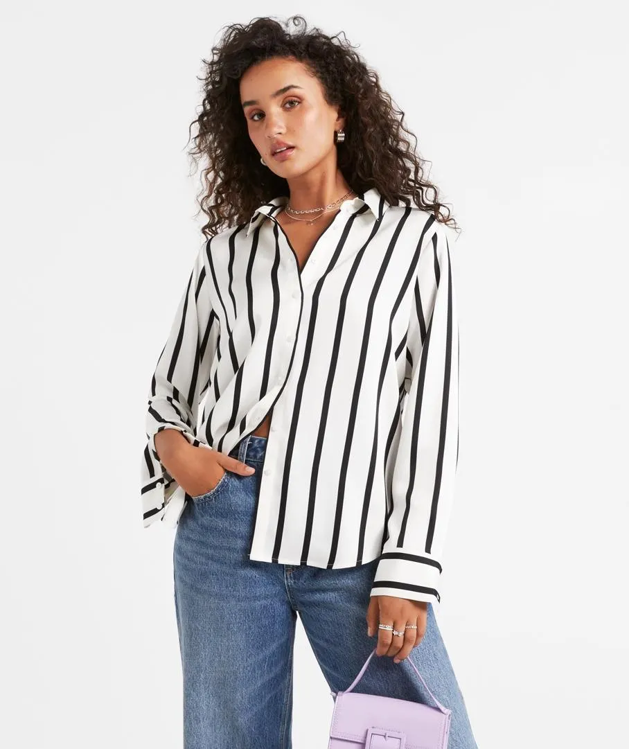 EVIE SATIN STRIPE SHIRT