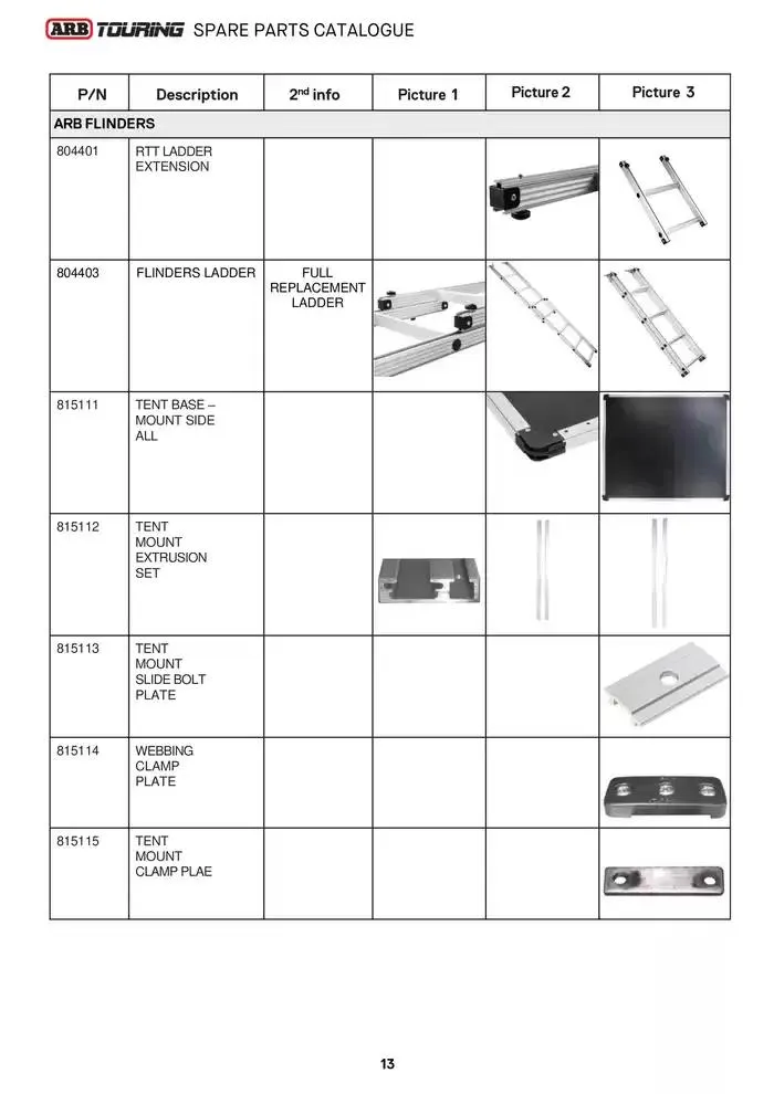 ARB Touring Spare Parts Catalogue - Catalogue valid from 14 March to 31 March 2025 - page 13