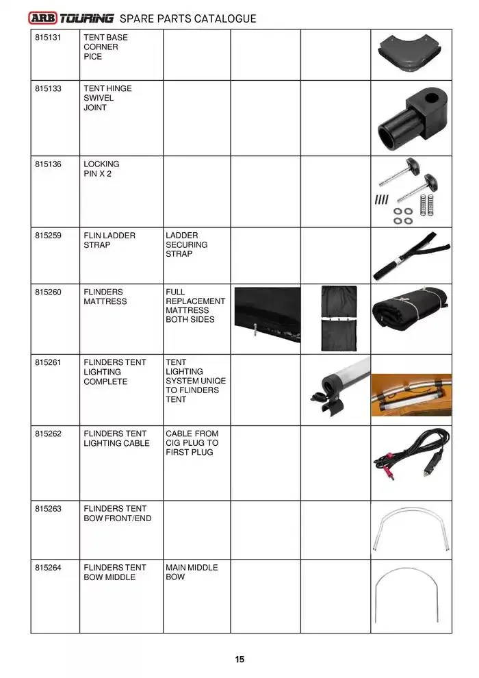 ARB Touring Spare Parts Catalogue - Catalogue valid from 14 March to 31 March 2025 - page 15