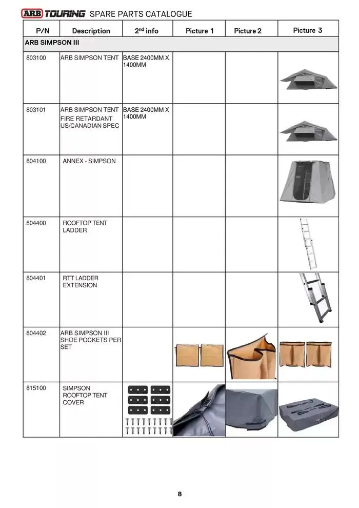 ARB Touring Spare Parts Catalogue - Catalogue valid from 14 March to 31 March 2025 - page 8