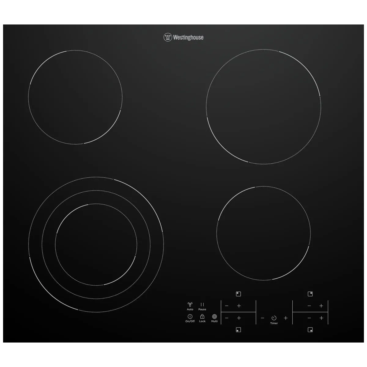 Westinghouse 60cm Triple Zone 4 Burner cooktop WHC643BE