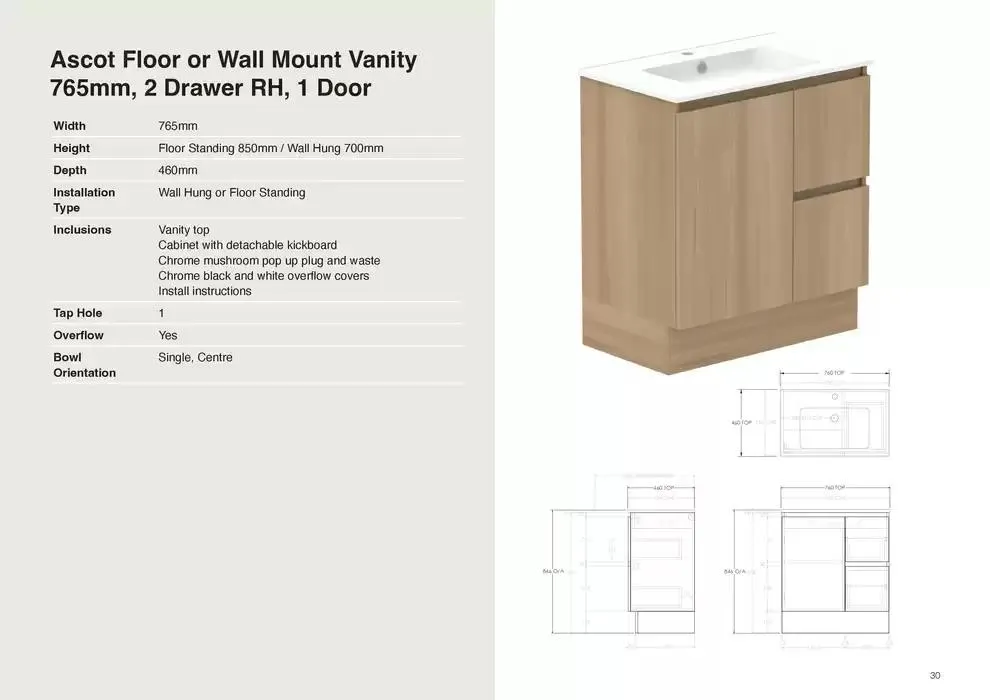 Raymor Vanities Brochure - Catalogue valid from 18 April to 30 April 2025 - page 30