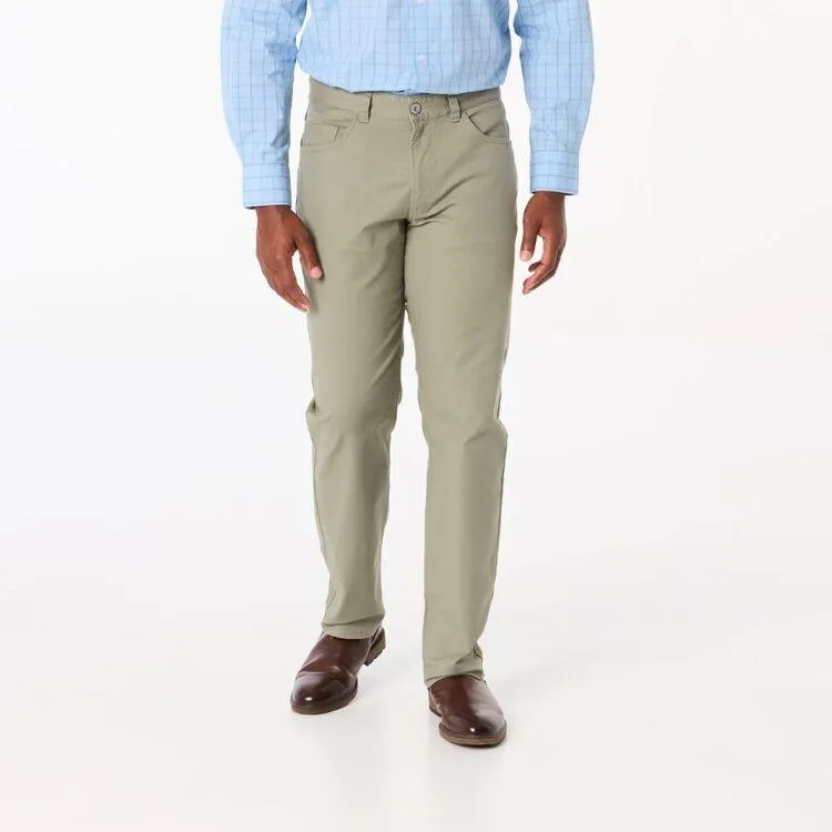 JC Lanyon Men's Oxford Canvas 5 Pocket Pants Khaki