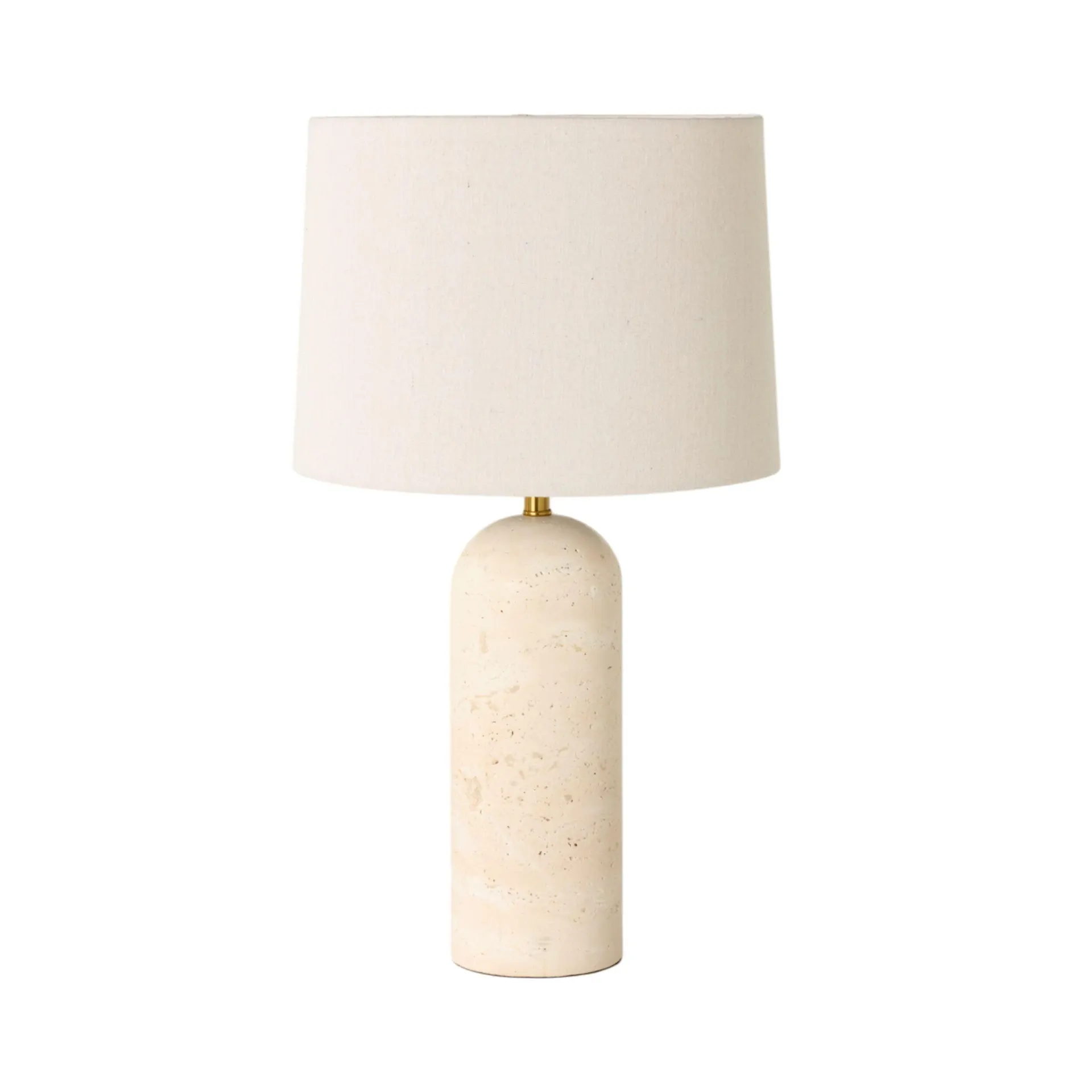 Siena Round Travertine Table Lamp 61cm