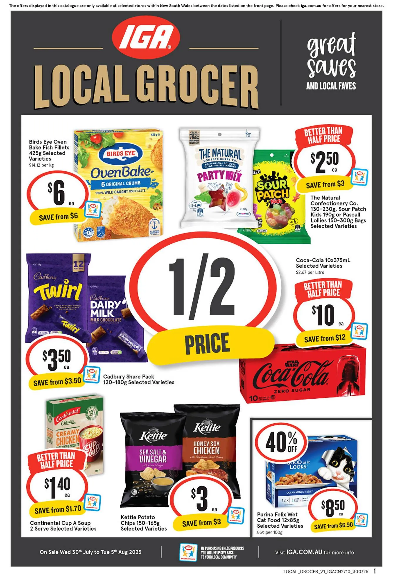 IGA catalogue - Catalogue valid from 30 July to 5 August 2025 - page 1