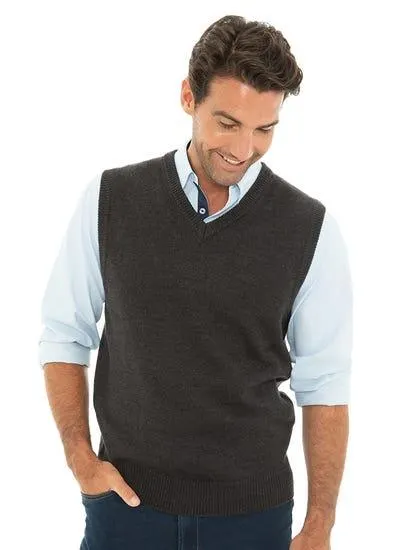 Lowes V-Neck Vest Jersey Knit Charcoal