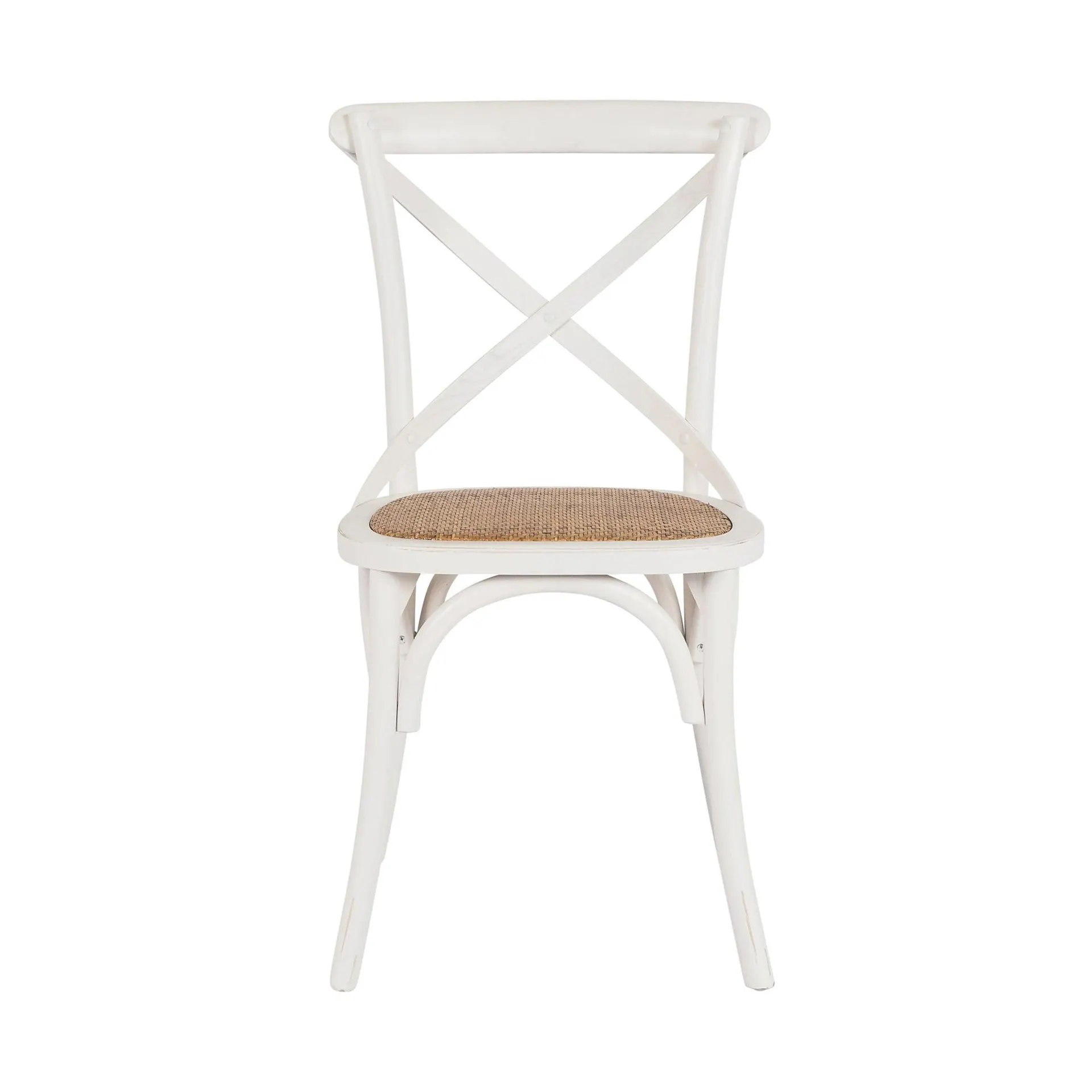 Provincial Cross Back Dining Chair Vintage White