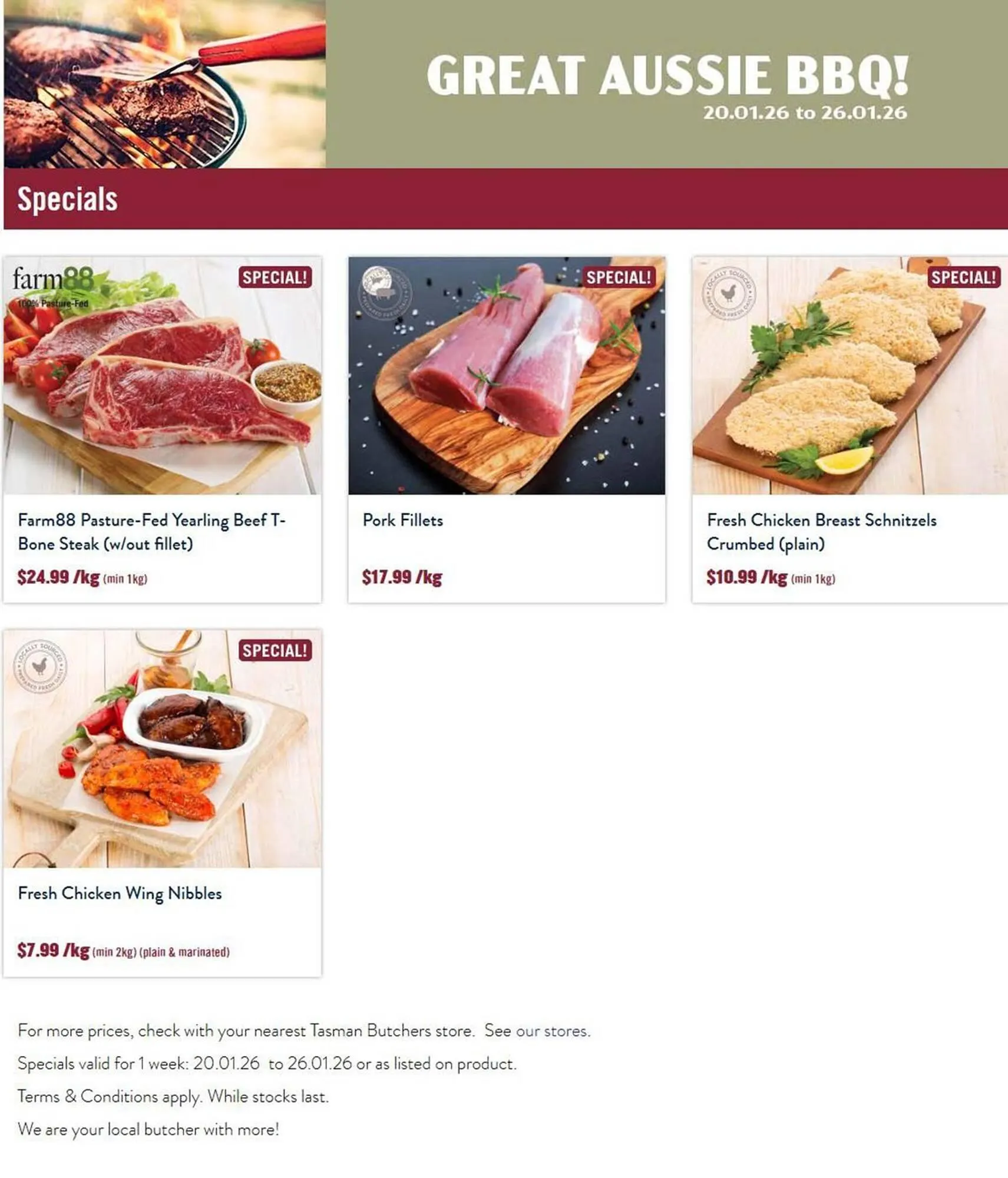 Tasman Butchers catalogue - Catalogue valid from 20 January to 26 January 2026 - page 1