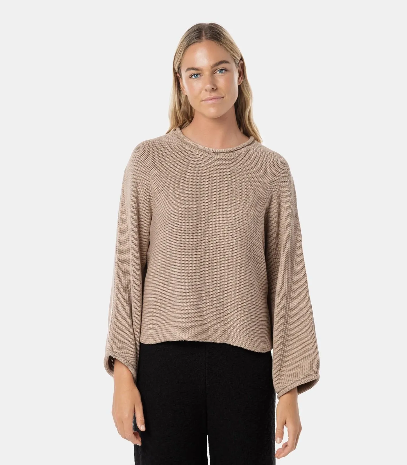 Piping Hot Bell Sleeve Knit Jumper - Natural