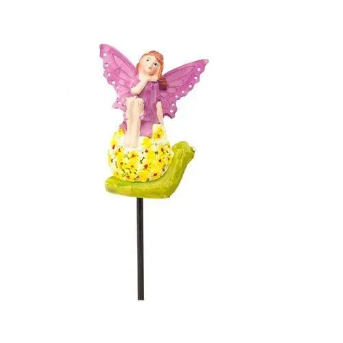 Lotus 7 x 17cm Purple Fairy Decorative Stake