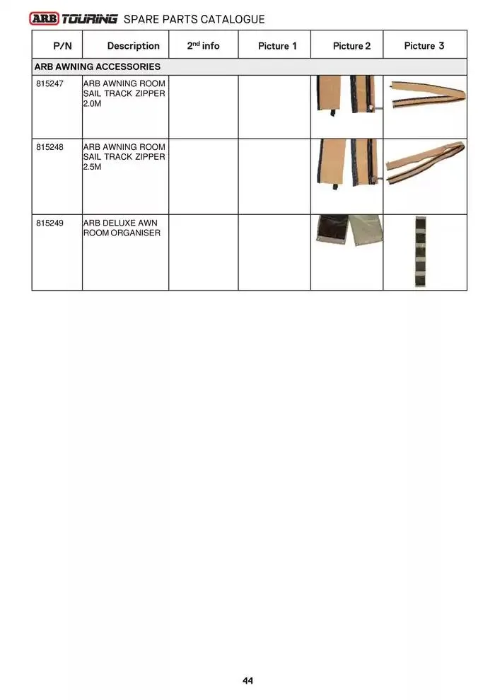 ARB Touring Spare Parts Catalogue - Catalogue valid from 14 March to 31 March 2025 - page 44