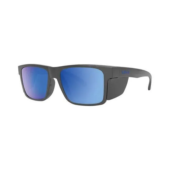 Liive Men’s X Jonny Brooks X Polarised Sunglasses Black with Blue Lens