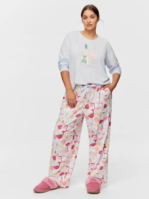 P.A. Plus Wine Flannelette Pj Pant