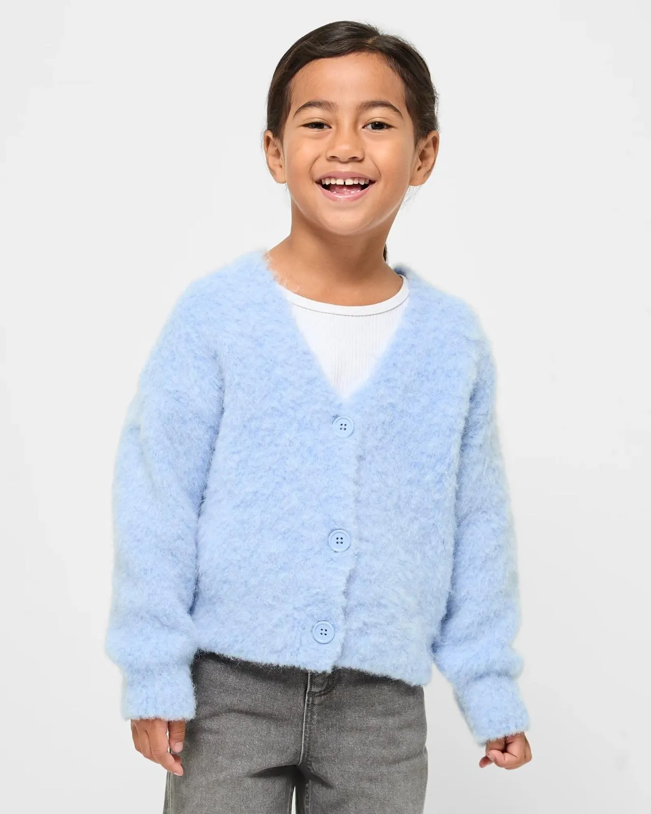 Brushed Knit Cardigan - Blue