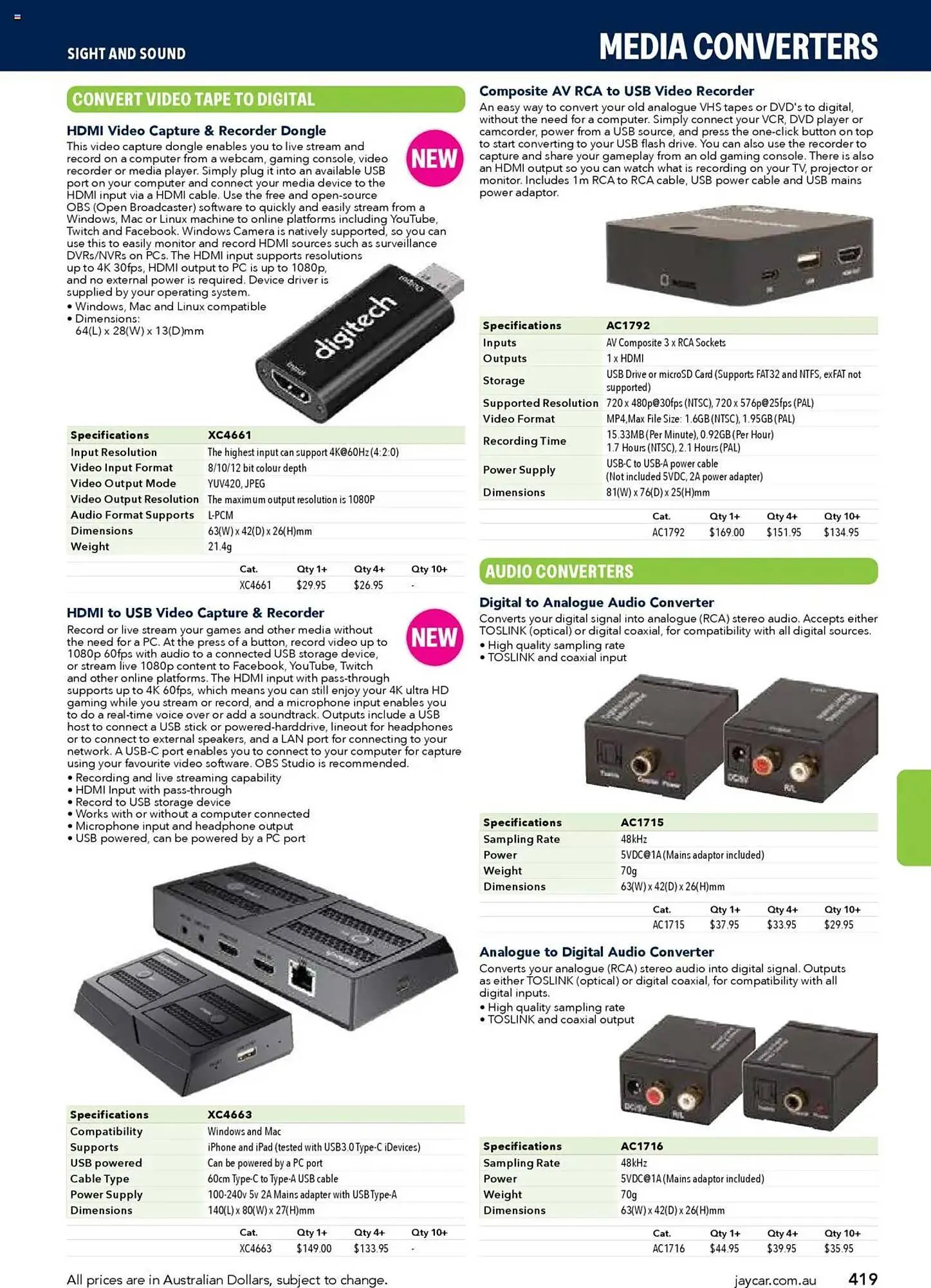 Jaycar Electronics catalogue - Catalogue valid from 8 July to 9 July 2026 - page 419