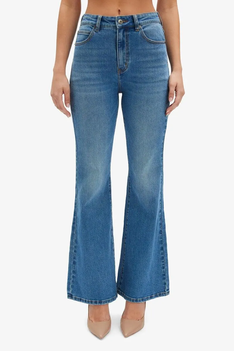 ashlynn hi boot leg jeans in dark denim